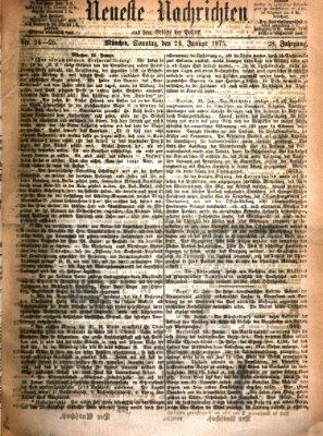 Neueste Nachrichten aus dem Gebiete der Politik (Münchner neueste Nachrichten) Sonntag 24. Januar 1875