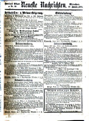 Neueste Nachrichten aus dem Gebiete der Politik (Münchner neueste Nachrichten) Samstag 23. Januar 1875