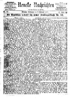 Neueste Nachrichten aus dem Gebiete der Politik (Münchner neueste Nachrichten) Mittwoch 3. Februar 1875