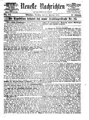 Neueste Nachrichten aus dem Gebiete der Politik (Münchner neueste Nachrichten) Dienstag 23. Februar 1875