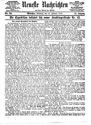 Neueste Nachrichten aus dem Gebiete der Politik (Münchner neueste Nachrichten) Mittwoch 24. Februar 1875