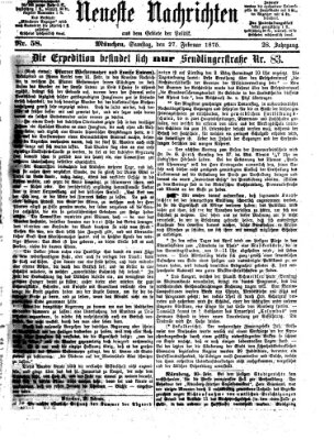 Neueste Nachrichten aus dem Gebiete der Politik (Münchner neueste Nachrichten) Samstag 27. Februar 1875