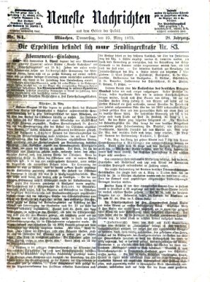 Neueste Nachrichten aus dem Gebiete der Politik (Münchner neueste Nachrichten) Donnerstag 25. März 1875