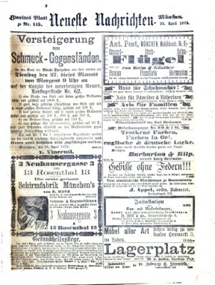 Neueste Nachrichten aus dem Gebiete der Politik (Münchner neueste Nachrichten) Sonntag 25. April 1875