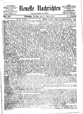 Neueste Nachrichten aus dem Gebiete der Politik (Münchner neueste Nachrichten) Dienstag 27. April 1875