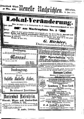 Neueste Nachrichten aus dem Gebiete der Politik (Münchner neueste Nachrichten) Dienstag 8. Juni 1875