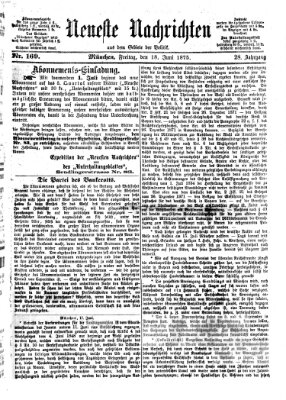 Neueste Nachrichten aus dem Gebiete der Politik (Münchner neueste Nachrichten) Freitag 18. Juni 1875