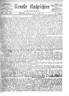 Neueste Nachrichten aus dem Gebiete der Politik (Münchner neueste Nachrichten) Sonntag 27. Juni 1875