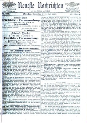 Neueste Nachrichten aus dem Gebiete der Politik (Münchner neueste Nachrichten) Donnerstag 8. Juli 1875