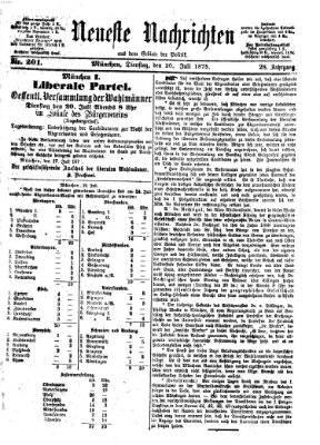 Neueste Nachrichten aus dem Gebiete der Politik (Münchner neueste Nachrichten) Dienstag 20. Juli 1875