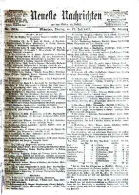 Neueste Nachrichten aus dem Gebiete der Politik (Münchner neueste Nachrichten) Dienstag 27. Juli 1875