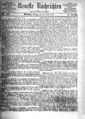 Neueste Nachrichten aus dem Gebiete der Politik (Münchner neueste Nachrichten) Freitag 30. Juli 1875