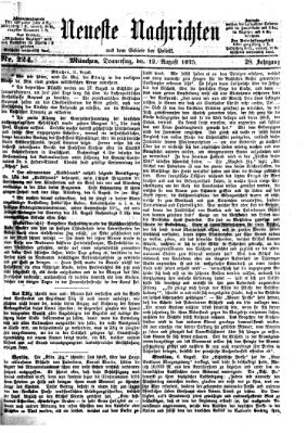 Neueste Nachrichten aus dem Gebiete der Politik (Münchner neueste Nachrichten) Donnerstag 12. August 1875