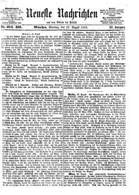 Neueste Nachrichten aus dem Gebiete der Politik (Münchner neueste Nachrichten) Sonntag 22. August 1875