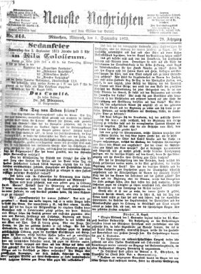 Neueste Nachrichten aus dem Gebiete der Politik (Münchner neueste Nachrichten) Mittwoch 1. September 1875