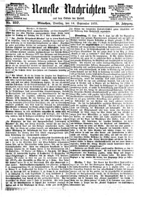 Neueste Nachrichten aus dem Gebiete der Politik (Münchner neueste Nachrichten) Dienstag 14. September 1875