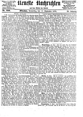 Neueste Nachrichten aus dem Gebiete der Politik (Münchner neueste Nachrichten) Donnerstag 16. September 1875