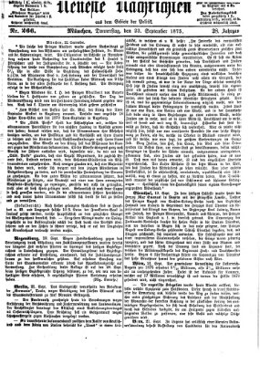 Neueste Nachrichten aus dem Gebiete der Politik (Münchner neueste Nachrichten) Donnerstag 23. September 1875