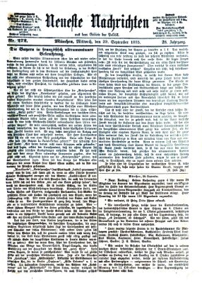 Neueste Nachrichten aus dem Gebiete der Politik (Münchner neueste Nachrichten) Mittwoch 29. September 1875