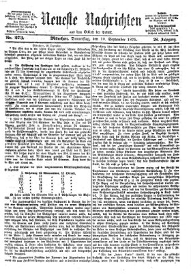 Neueste Nachrichten aus dem Gebiete der Politik (Münchner neueste Nachrichten) Donnerstag 30. September 1875