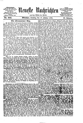 Neueste Nachrichten aus dem Gebiete der Politik (Münchner neueste Nachrichten) Samstag 16. Oktober 1875