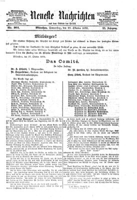 Neueste Nachrichten aus dem Gebiete der Politik (Münchner neueste Nachrichten) Donnerstag 28. Oktober 1875