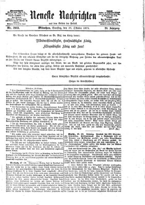 Neueste Nachrichten aus dem Gebiete der Politik (Münchner neueste Nachrichten) Samstag 30. Oktober 1875