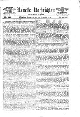 Neueste Nachrichten aus dem Gebiete der Politik (Münchner neueste Nachrichten) Donnerstag 18. November 1875