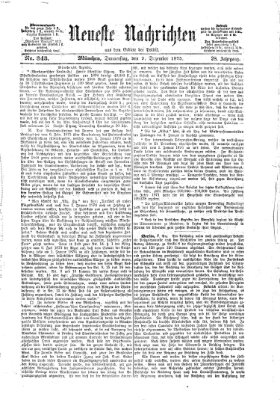 Neueste Nachrichten aus dem Gebiete der Politik (Münchner neueste Nachrichten) Donnerstag 9. Dezember 1875