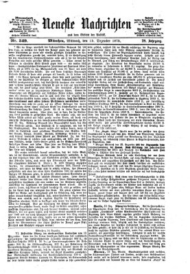 Neueste Nachrichten aus dem Gebiete der Politik (Münchner neueste Nachrichten) Mittwoch 15. Dezember 1875