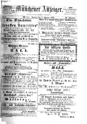 Münchener Anzeiger (Münchner neueste Nachrichten) Freitag 8. Januar 1875