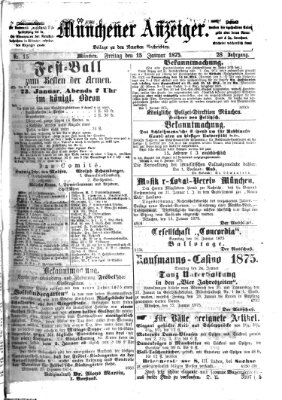 Münchener Anzeiger (Münchner neueste Nachrichten) Freitag 15. Januar 1875