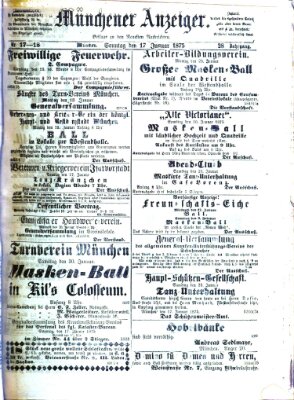 Münchener Anzeiger (Münchner neueste Nachrichten) Sonntag 17. Januar 1875