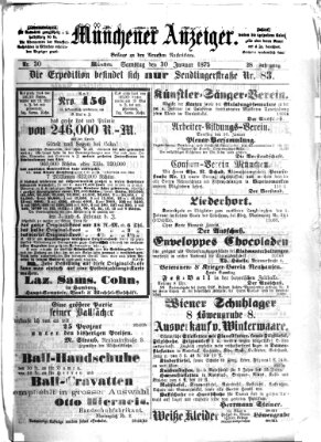 Münchener Anzeiger (Münchner neueste Nachrichten) Samstag 30. Januar 1875