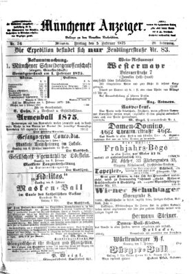 Münchener Anzeiger (Münchner neueste Nachrichten) Freitag 5. Februar 1875