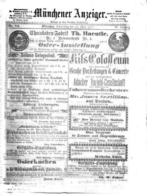 Münchener Anzeiger (Münchner neueste Nachrichten) Donnerstag 25. März 1875