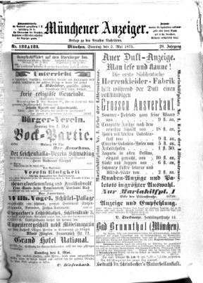 Münchener Anzeiger (Münchner neueste Nachrichten) Sonntag 2. Mai 1875