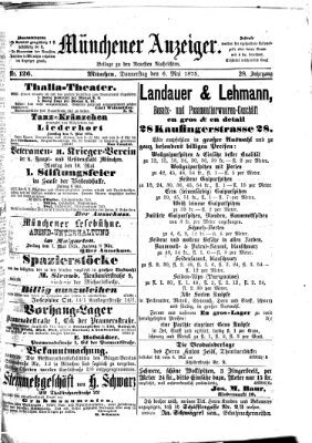 Münchener Anzeiger (Münchner neueste Nachrichten) Donnerstag 6. Mai 1875