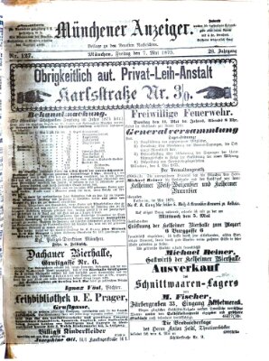 Münchener Anzeiger (Münchner neueste Nachrichten) Freitag 7. Mai 1875