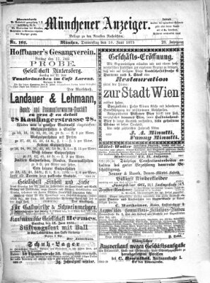 Münchener Anzeiger (Münchner neueste Nachrichten) Donnerstag 10. Juni 1875