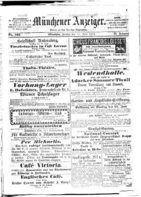 Münchener Anzeiger (Münchner neueste Nachrichten) Freitag 11. Juni 1875