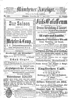 Münchener Anzeiger (Münchner neueste Nachrichten) Donnerstag 17. Juni 1875