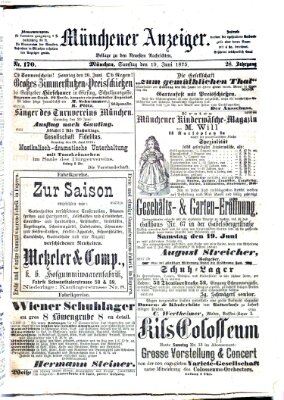 Münchener Anzeiger (Münchner neueste Nachrichten) Samstag 19. Juni 1875