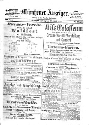 Münchener Anzeiger (Münchner neueste Nachrichten) Freitag 30. Juli 1875