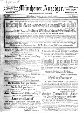 Münchener Anzeiger (Münchner neueste Nachrichten) Dienstag 3. August 1875