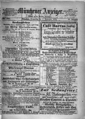 Münchener Anzeiger (Münchner neueste Nachrichten) Donnerstag 2. September 1875