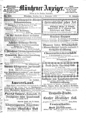 Münchener Anzeiger (Münchner neueste Nachrichten) Samstag 4. September 1875