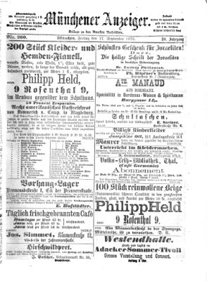 Münchener Anzeiger (Münchner neueste Nachrichten) Freitag 17. September 1875