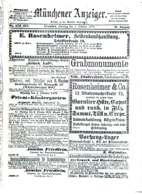 Münchener Anzeiger (Münchner neueste Nachrichten) Sonntag 3. Oktober 1875