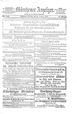 Münchener Anzeiger (Münchner neueste Nachrichten) Dienstag 26. Oktober 1875